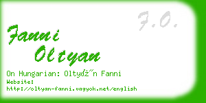 fanni oltyan business card